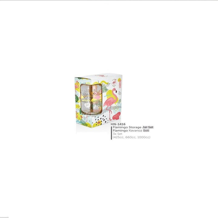 Hane Jar Set (Flamingo 3 piece) | kitchen item | Waseeh Pakistan