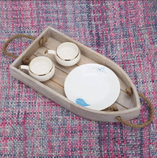 Hang In Boat Solid Wood Kitchen Serving Tray - Special | kitchen item | Waseeh Pakistan