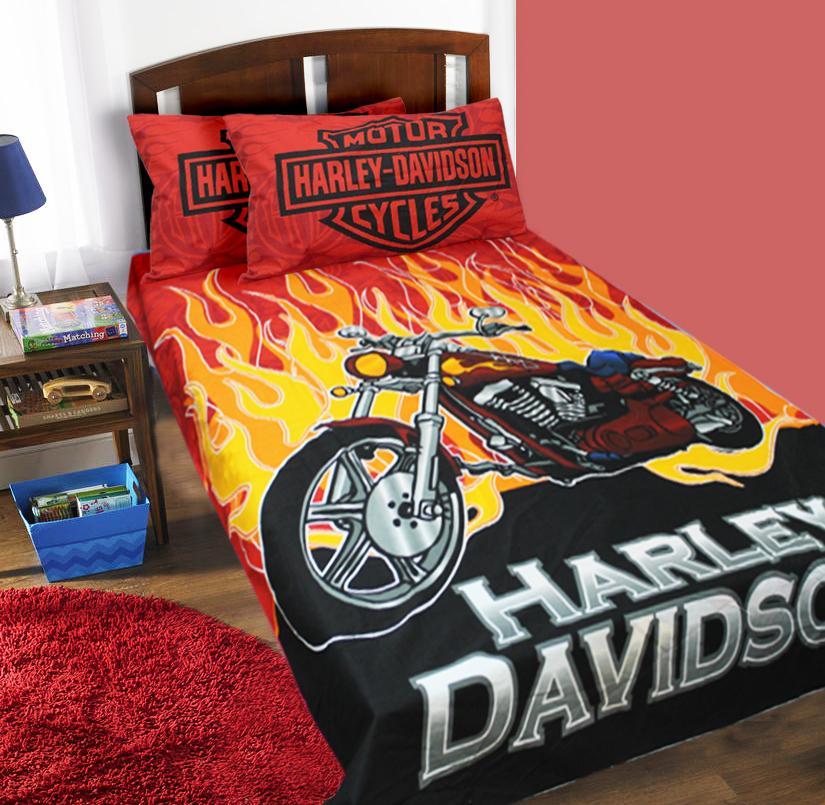 Single Kids Bed Sheet - Harley Bike Designed - waseeh.com