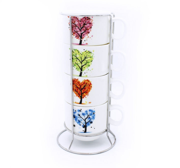 Heart tree Cup Tower - 4 Pcs | kitchen item | Waseeh Pakistan