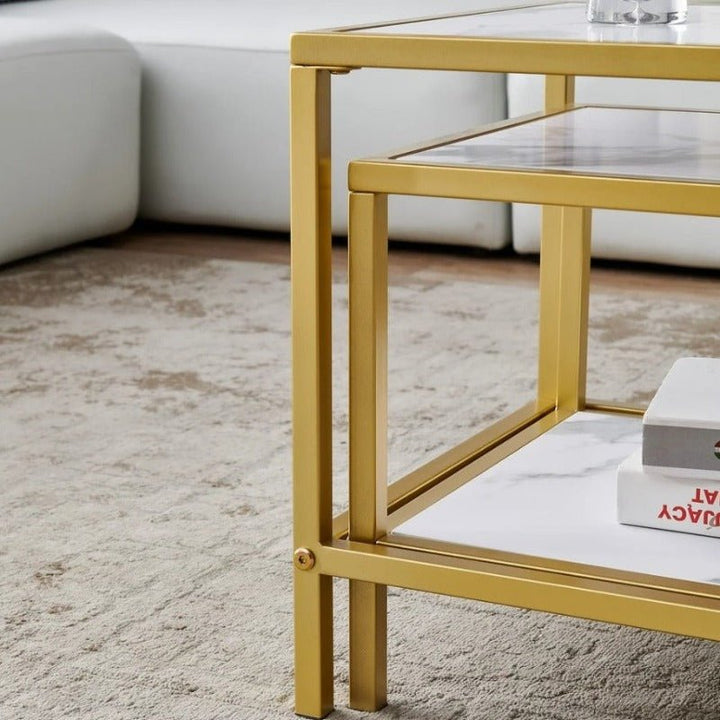 Heaten Gold Living Lounge Drawing Room Nesting Tables (Set of 2) | Furniture | Waseeh Pakistan