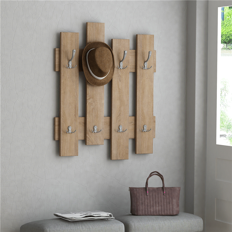 Hechsher Cap Wall Mounted Solid Wood Coat Organizer Rack | Furniture | Waseeh Pakistan