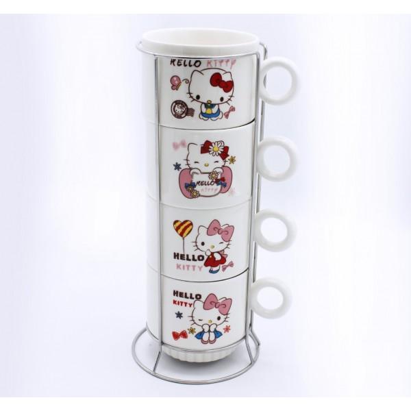 Hello Kitty Cup Tower - 4 PC | kitchen item | Waseeh Pakistan