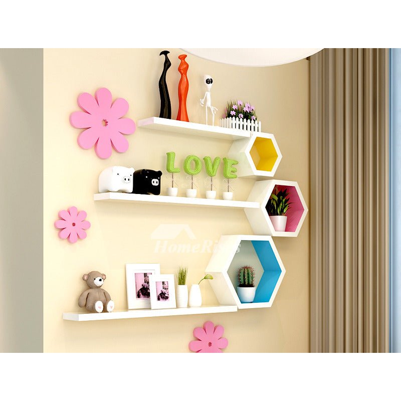 Hexa Maze Kids Bedroom Living Drawing Room Floating Shelve (Set of 3) | Furniture | Waseeh Pakistan
