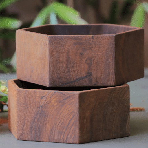 Hexagonal Wooden Kitchen Drawing Room Serving Box Tray | kitchen item | Waseeh Pakistan