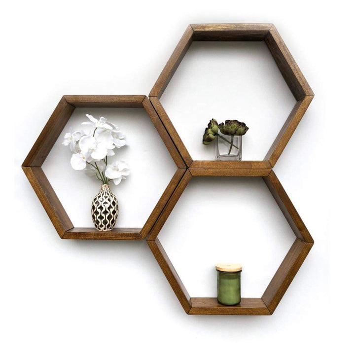 Hexagonal Wooden Shelves | Furniture | Waseeh Pakistan