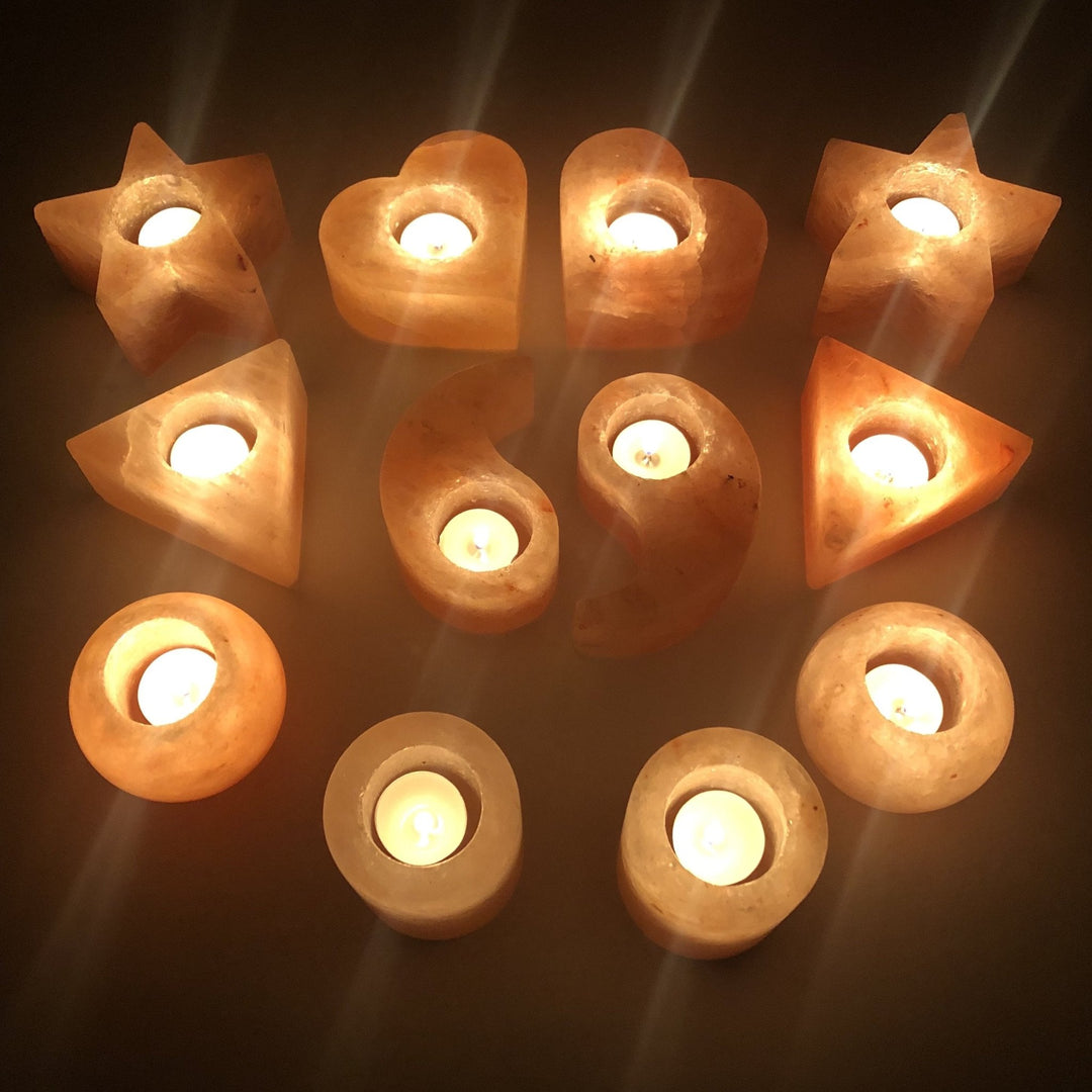 Himalayan Natural Pink Salt Candle Holder - Cylinder Shape | Home Décor | Waseeh Pakistan