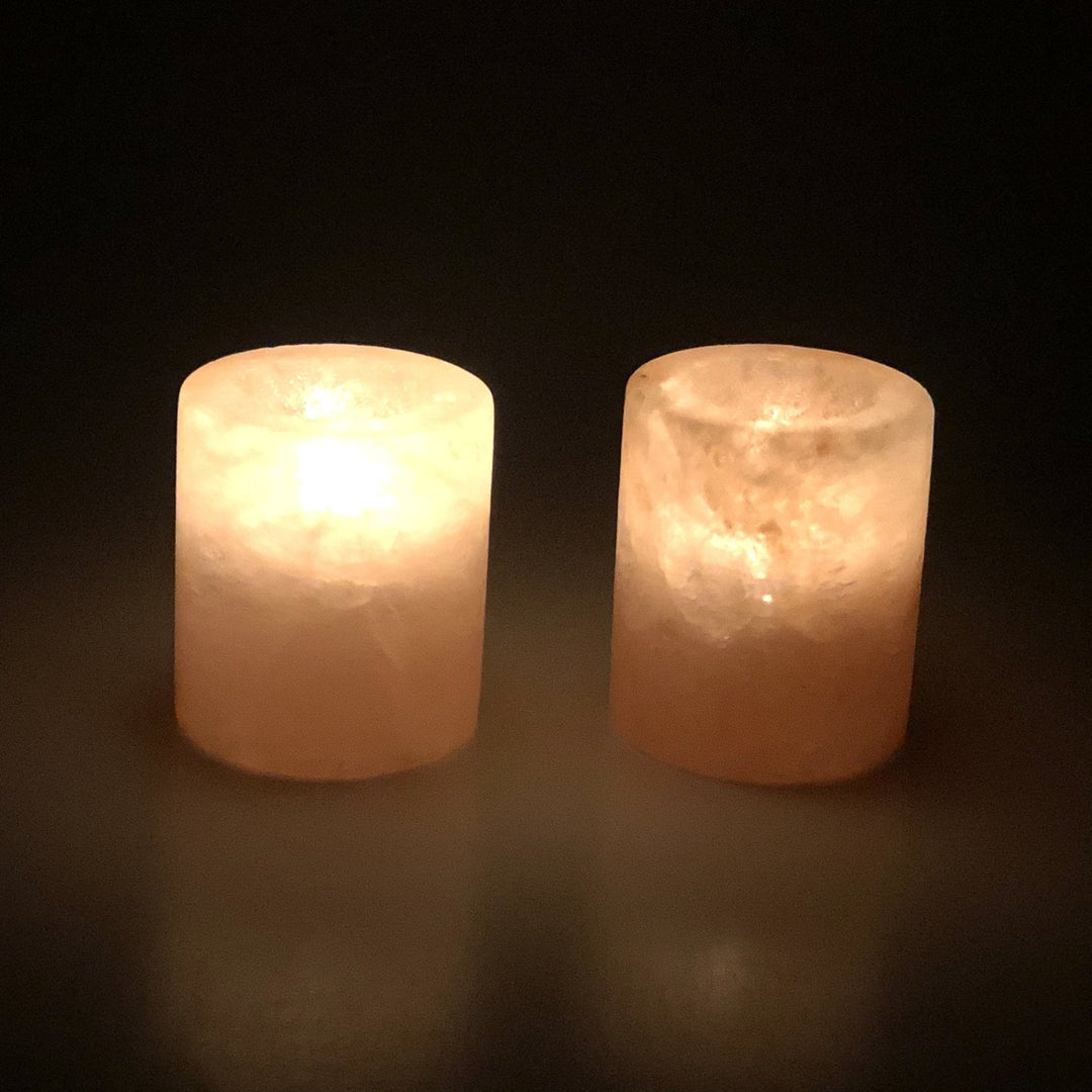 Himalayan Natural Pink Salt Candle Holder - Cylinder Shape | Home Décor | Waseeh Pakistan