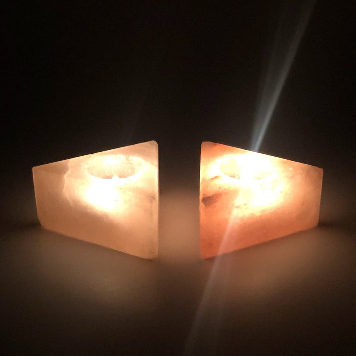 Himalayan Natural Pink Salt Candle Holder (Pack of 2) | Home Décor | Waseeh Pakistan