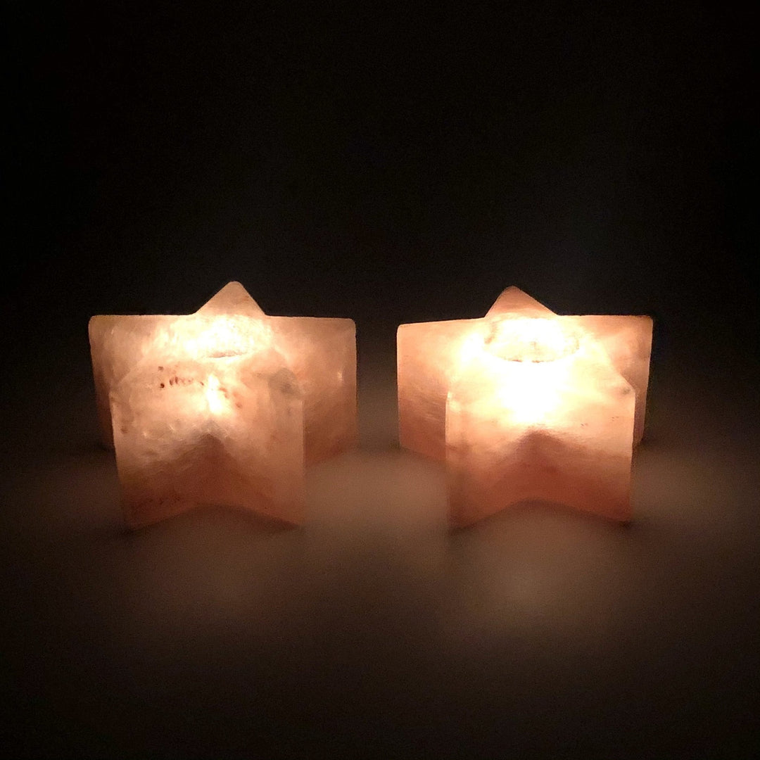 Himalayan Natural Pink Salt Candle Holder (Pack of 2) | Home Décor | Waseeh Pakistan