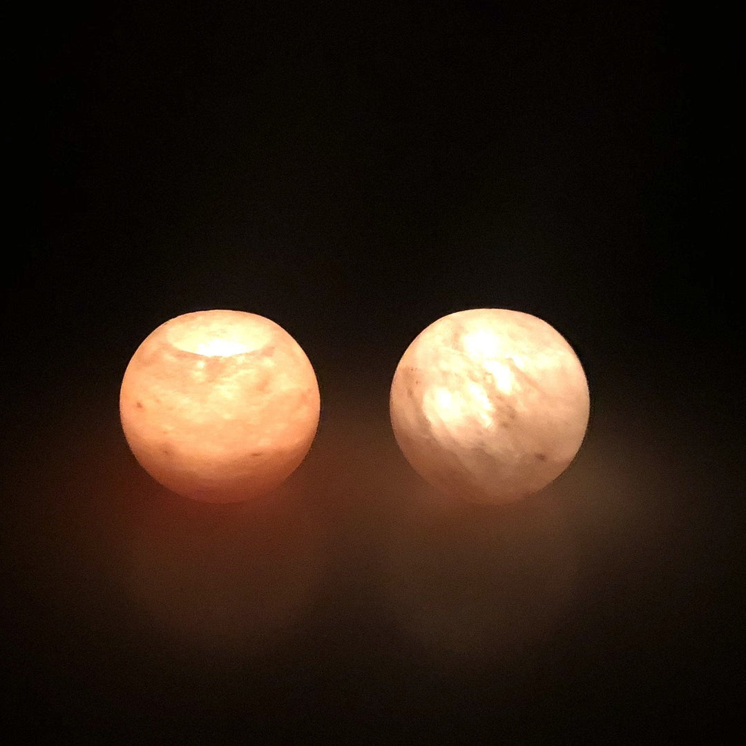 Himalayan Natural Pink Salt Candle Holder (Pack of 2) | Home Décor | Waseeh Pakistan