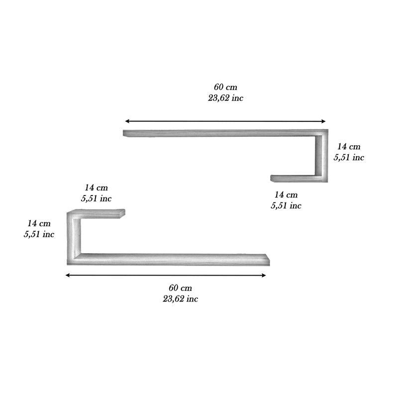 Hockey Living Lounge Bedroom Floating Shelves (Set of 2) | Furniture | Waseeh Pakistan