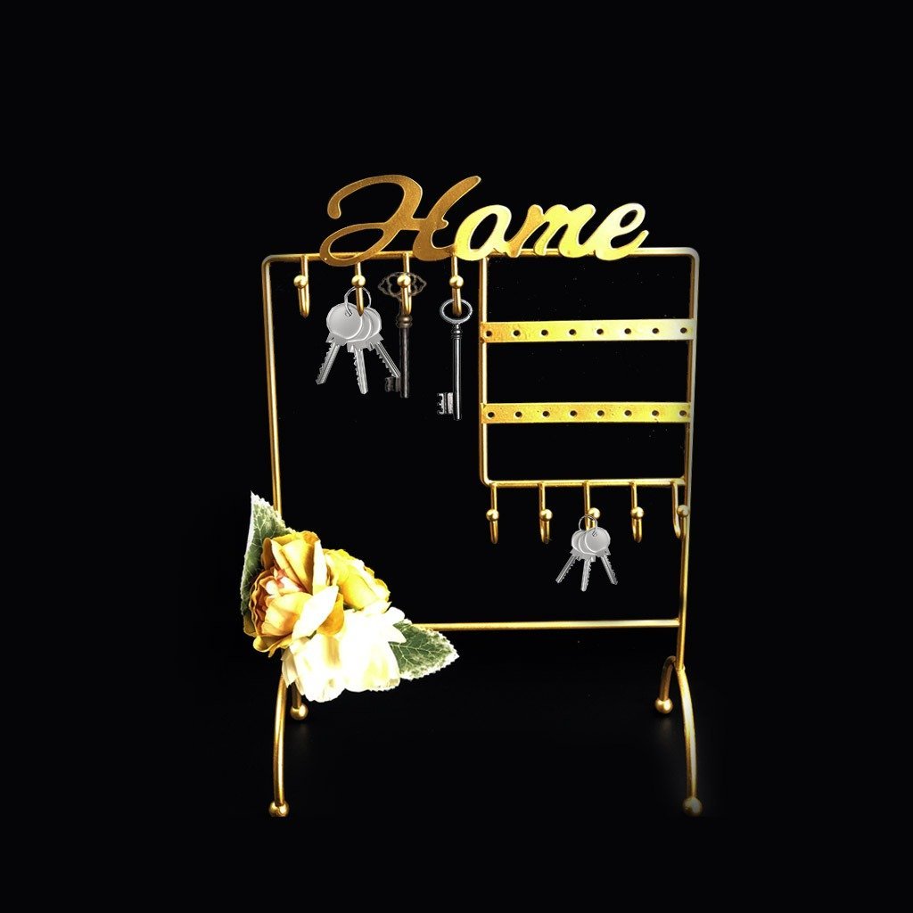 Home Key Holder Golden With Flower | Home Décor | Waseeh Pakistan