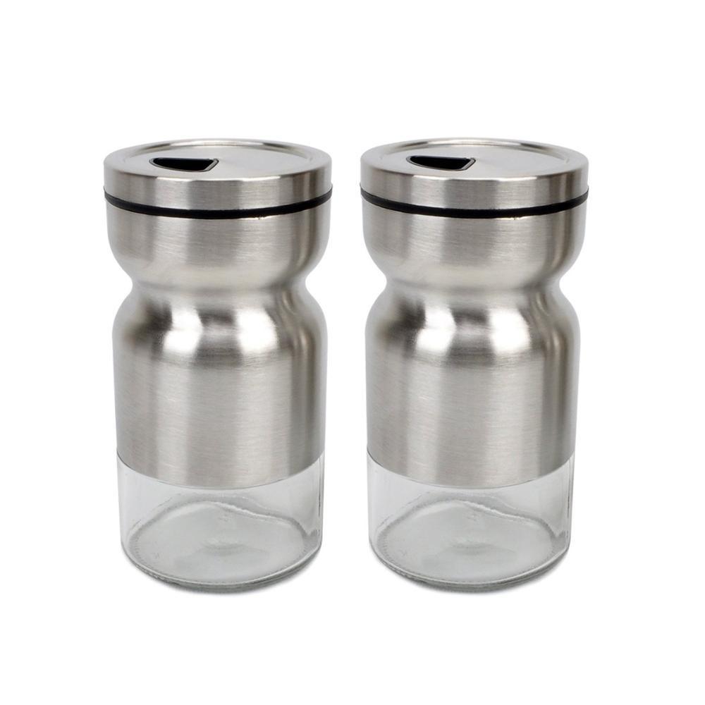 Home Puff Metal Spice Bottle with Stand 130mL, Set of 2 | kitchen item | Waseeh Pakistan