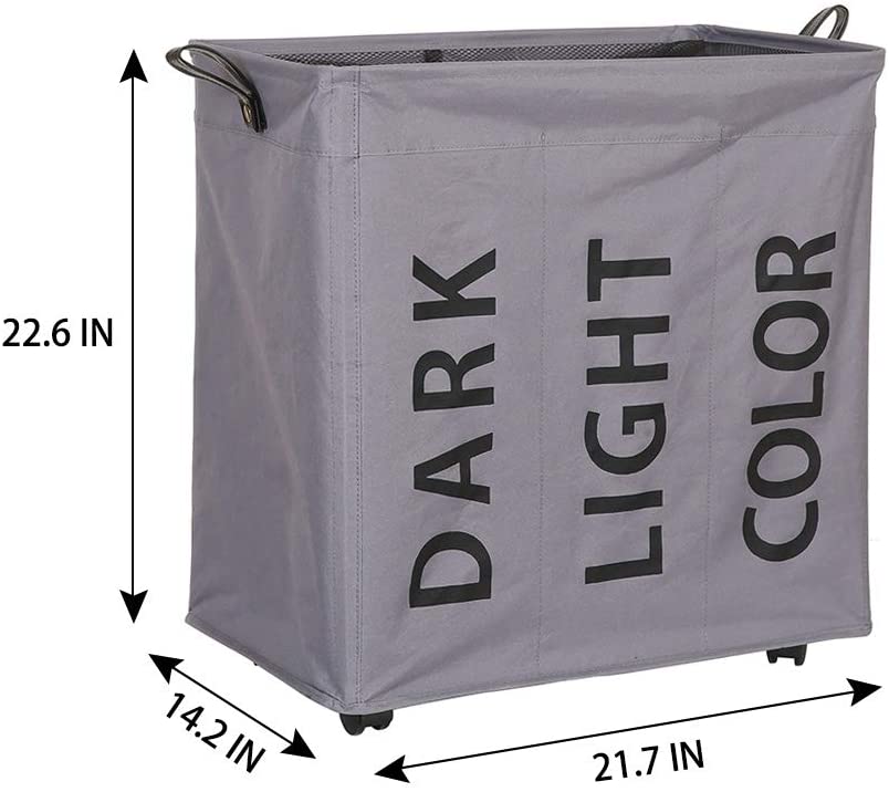 Hosroome Laundry Basket (3 Section) | Mix &amp; Match | Waseeh Pakistan