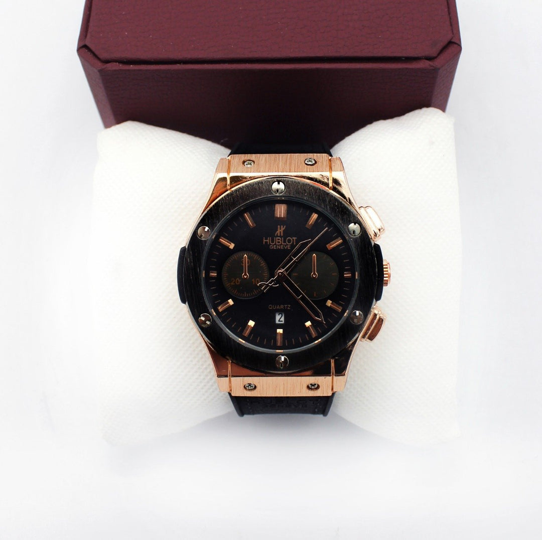 Hublot Watch for Men - Black Dial with Black Straps | Fashion Point | Waseeh Pakistan