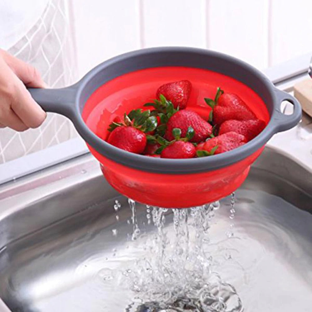 Plastic Collapsible Strainer with Handle - waseeh.com