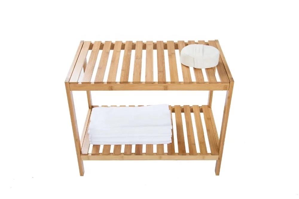 Multi-purpose Natural Bamboo Rack (2-Tiered) - waseeh.com