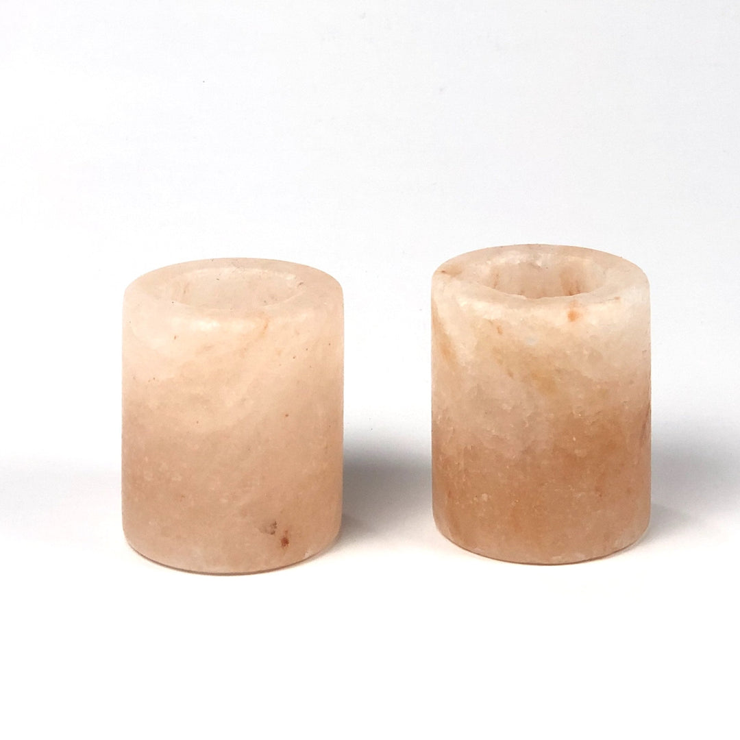 Himalayan Natural Pink Salt Candle Holder - Cylinder Shape - waseeh.com