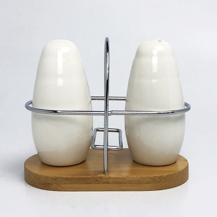 Salt and Pepper Shaker With Bamboo Base - waseeh.com