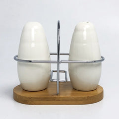 Salt and Pepper Shaker With Bamboo Base - waseeh.com