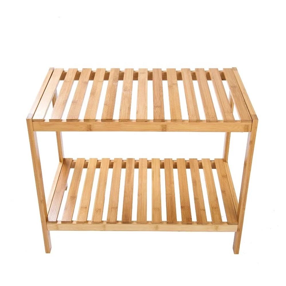 Multi-purpose Natural Bamboo Rack (2-Tiered) - waseeh.com