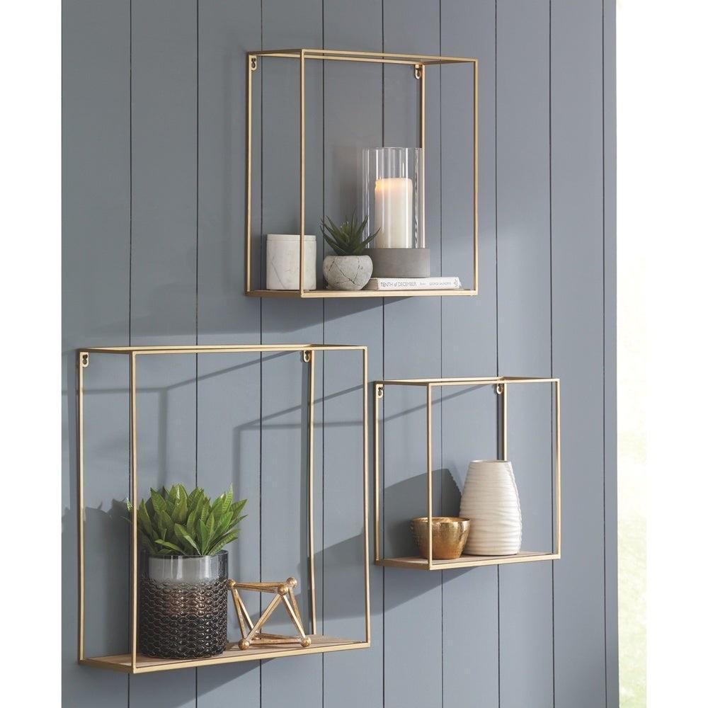 Nested Metal Wall Mounted Square Frames with Shelves - waseeh.com