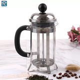 New 500ml Stainless Steel Glass Hollow French Filter Coffee Pot Coffee Tea Pot Press Plunger - waseeh.com