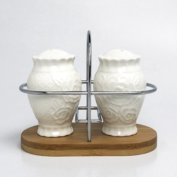 Salt and Pepper Shaker With Bamboo Base - waseeh.com
