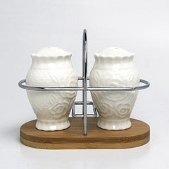 Salt and Pepper Shaker With Bamboo Base - waseeh.com