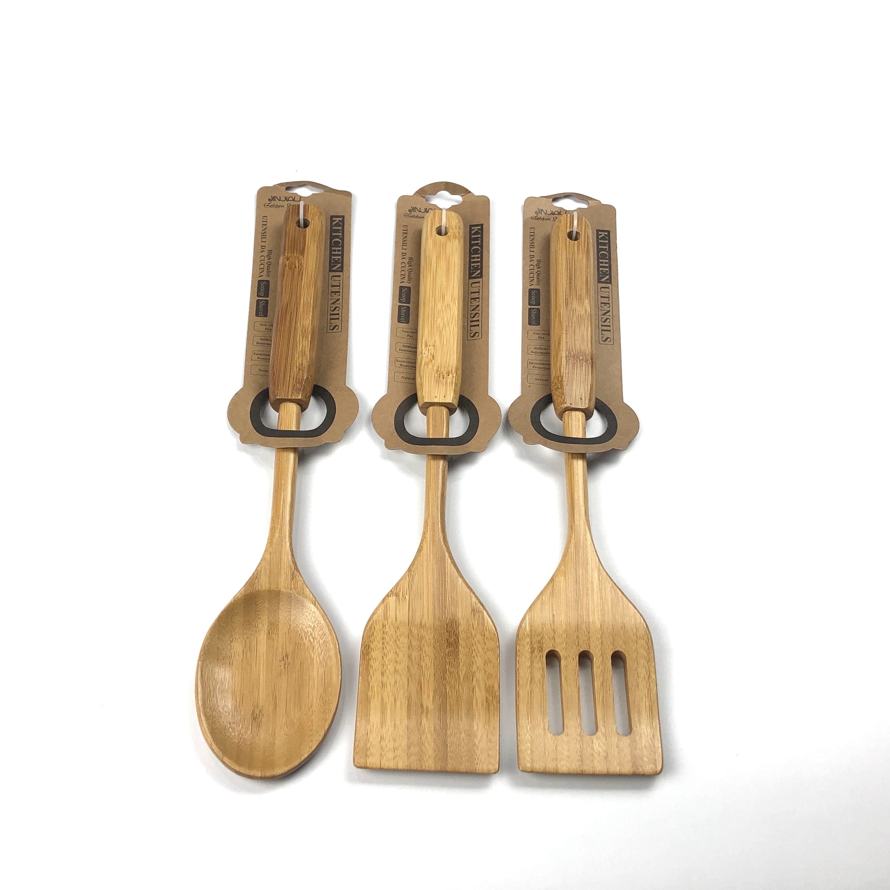 Jinjiali Wooden Cooking Spoons and Spatulas - waseeh.com
