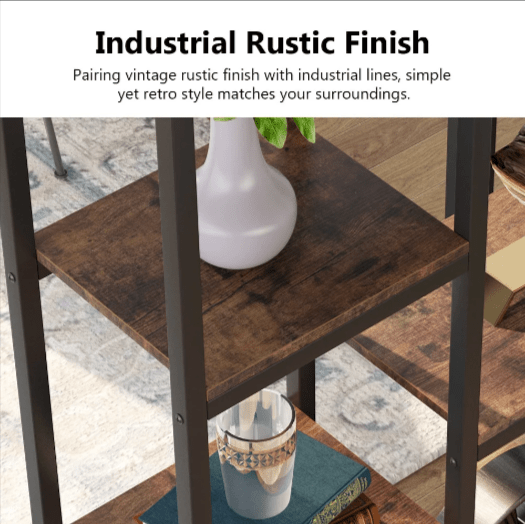 Industrial Blend Storage Bookcase Shelve Organizer Rack Decor | Furniture | Waseeh Pakistan