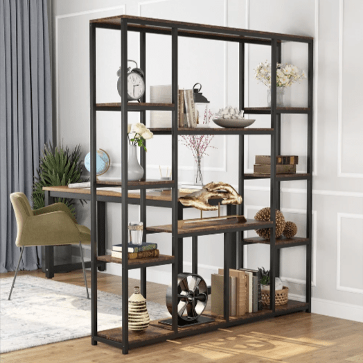 Industrial Blend Storage Bookcase Shelve Organizer Rack Decor | Furniture | Waseeh Pakistan