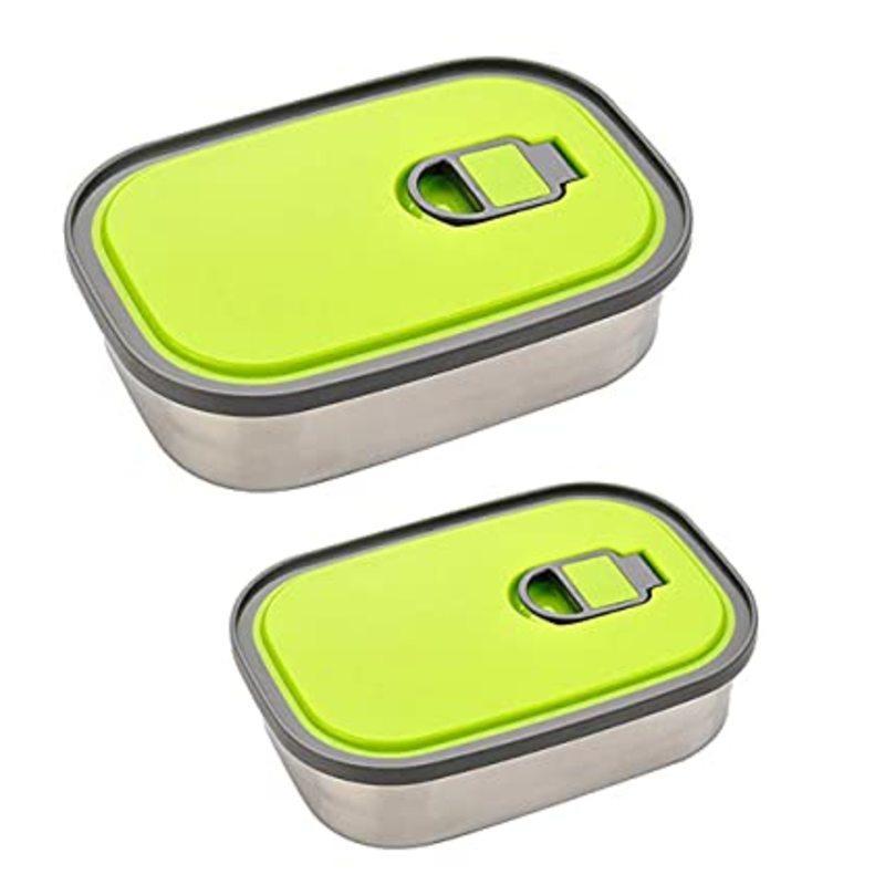 Insulated Stainless Steel Hardcore Plastic Lid Rectangle Food Box | kitchen item | Waseeh Pakistan