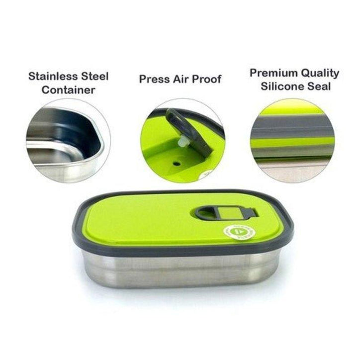 Insulated Stainless Steel Hardcore Plastic Lid Rectangle Food Box | kitchen item | Waseeh Pakistan