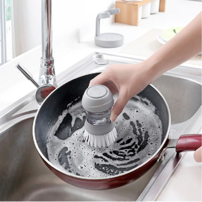 Kitchen Soap Dispensing Palm Brush Cleaner Push-type Brush Kitchen  Detergent Tools - CJdropshipping