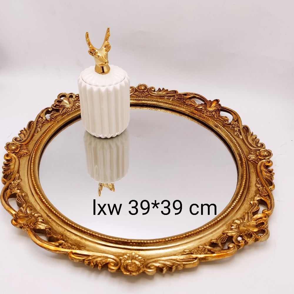 Jasmine Golden Ceramic Tray | Home Décor | Waseeh Pakistan