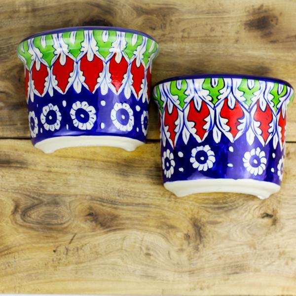 Jungle leaves small planter-2 half pcs | Home Décor | Waseeh Pakistan