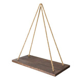 Rope Floating Solid Wood Wall Hanging Shelves Decor - waseeh.com