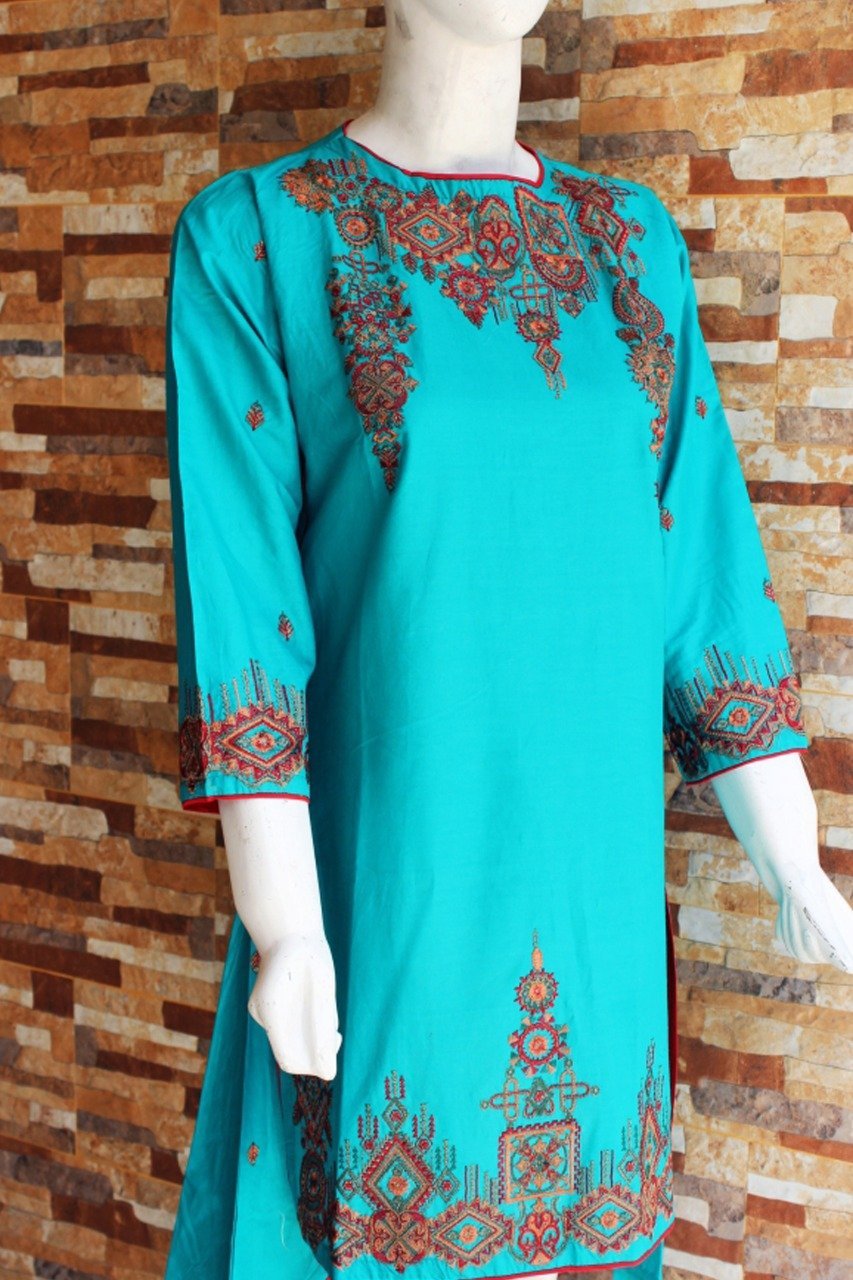 Lawn Stitched Embroidery Shirt - Froozi - waseeh.com