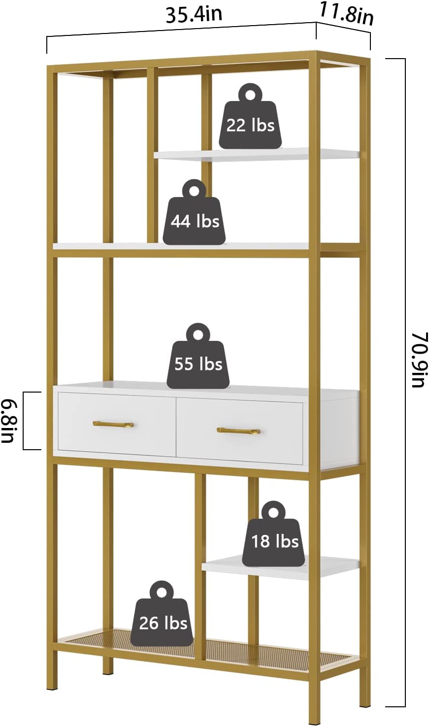 Kaylani Living Room Bookcase Shelve Organizer Storage Rack Decor-Special | Furniture | Waseeh Pakistan