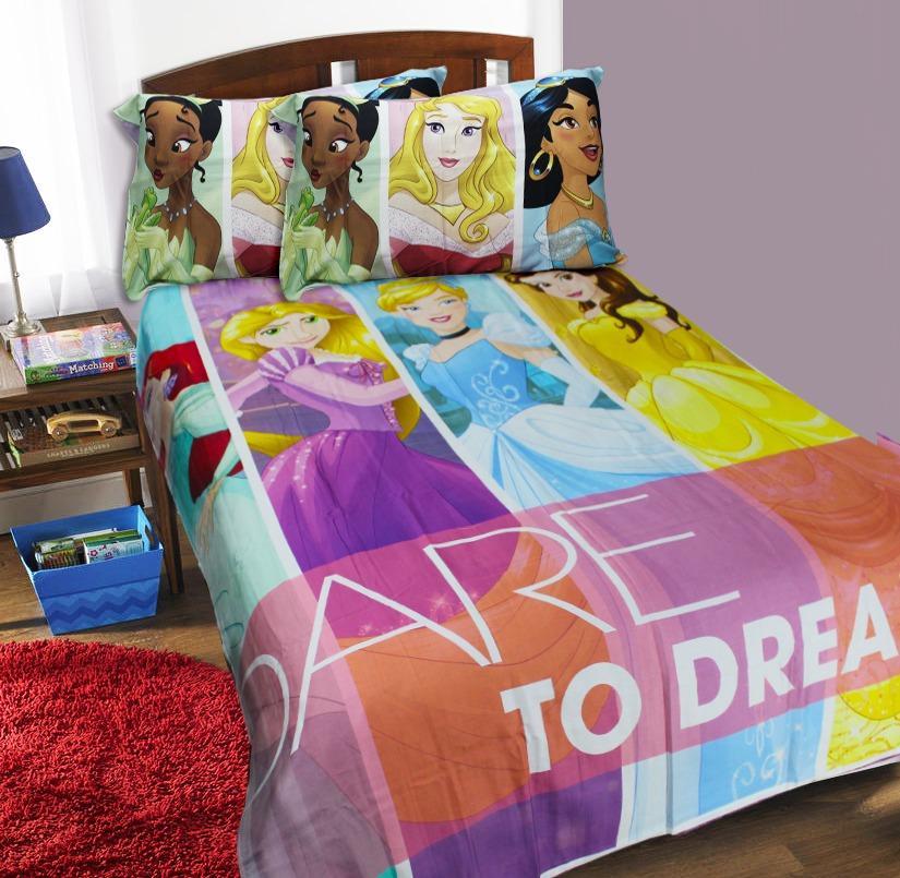 Single Kids Bed Sheet - Satin - Princesses - waseeh.com
