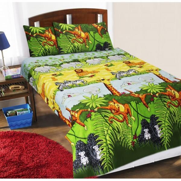 Single Kids Bed Sheet Set - Animals - waseeh.com