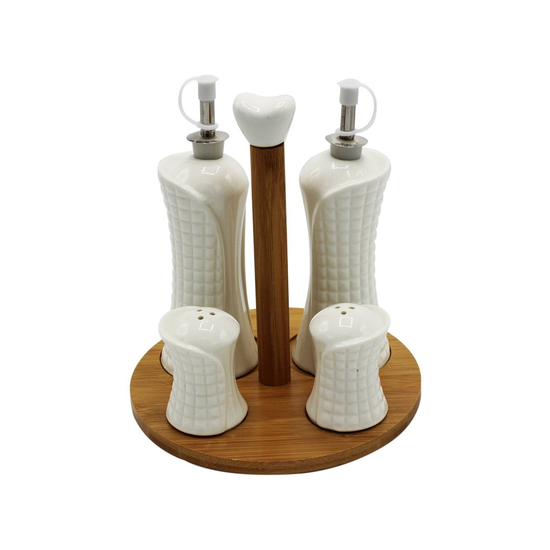 Set of 4 Gravy Boat with Bamboo Base - waseeh.com
