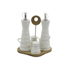 Set of 4 Gravy Boat with Bamboo Base - waseeh.com