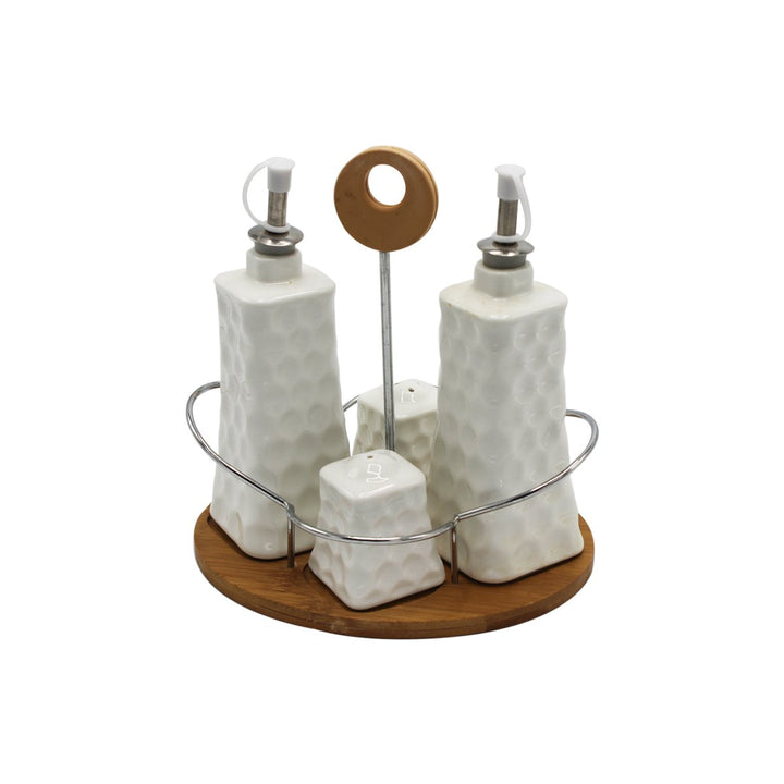 Set of 4 Gravy Boat with Bamboo Base - waseeh.com