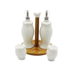 Set of 4 Gravy Boat with Bamboo Base - waseeh.com