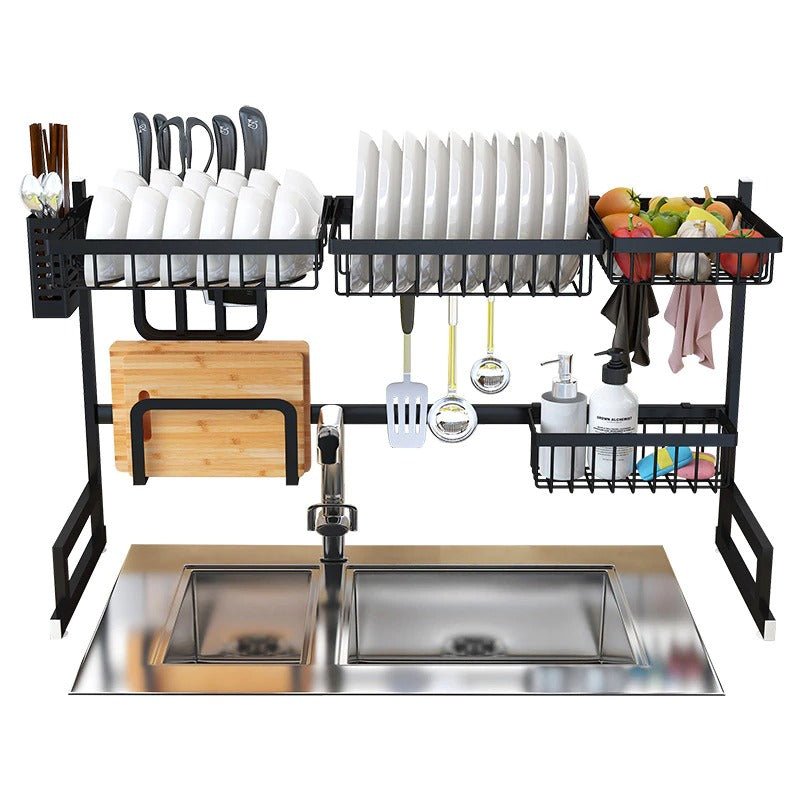 Kitchen Space Stainless Steel Dish Drying Rack (Black) | kitchen item | Waseeh Pakistan