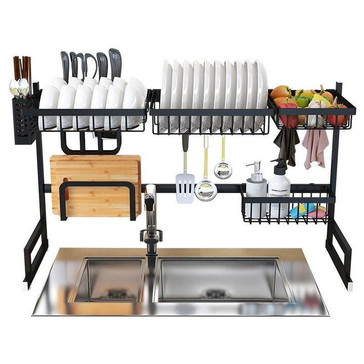 Kitchen Space Stainless Steel Dish Drying Rack (Black) | kitchen item | Waseeh Pakistan