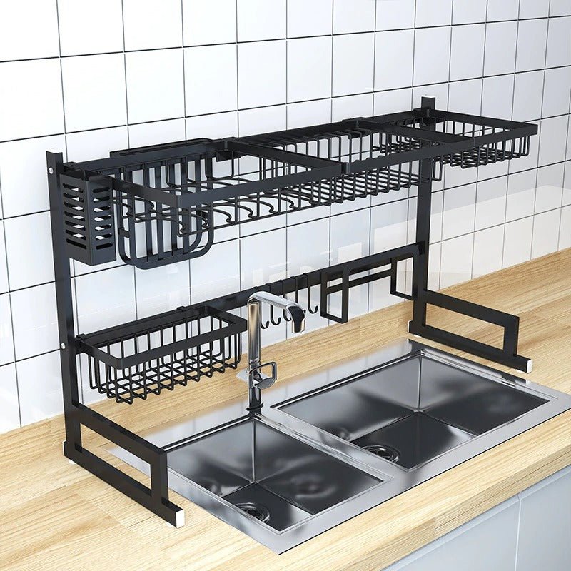 Kitchen Space Stainless Steel Dish Drying Rack (Black) | kitchen item | Waseeh Pakistan